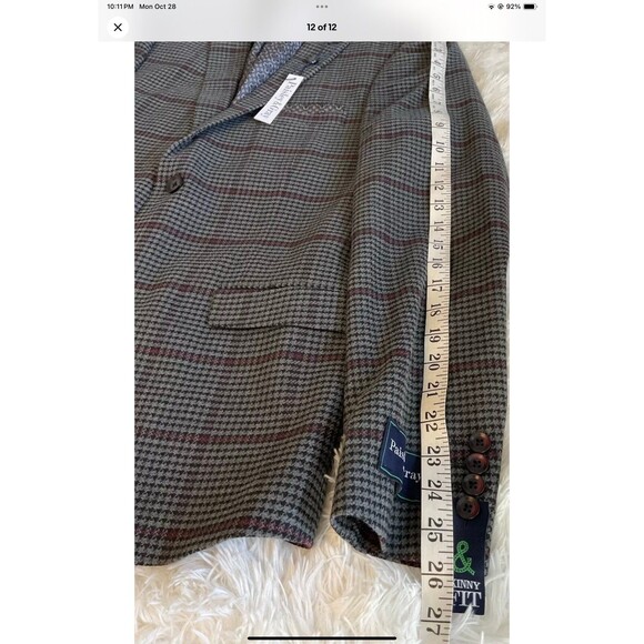 PAISLEY & GRAY Black/Gray Houndstooth Skinny Fit Blazer/Jacket 40 Reg 40R NEW - Picture 12 of 12